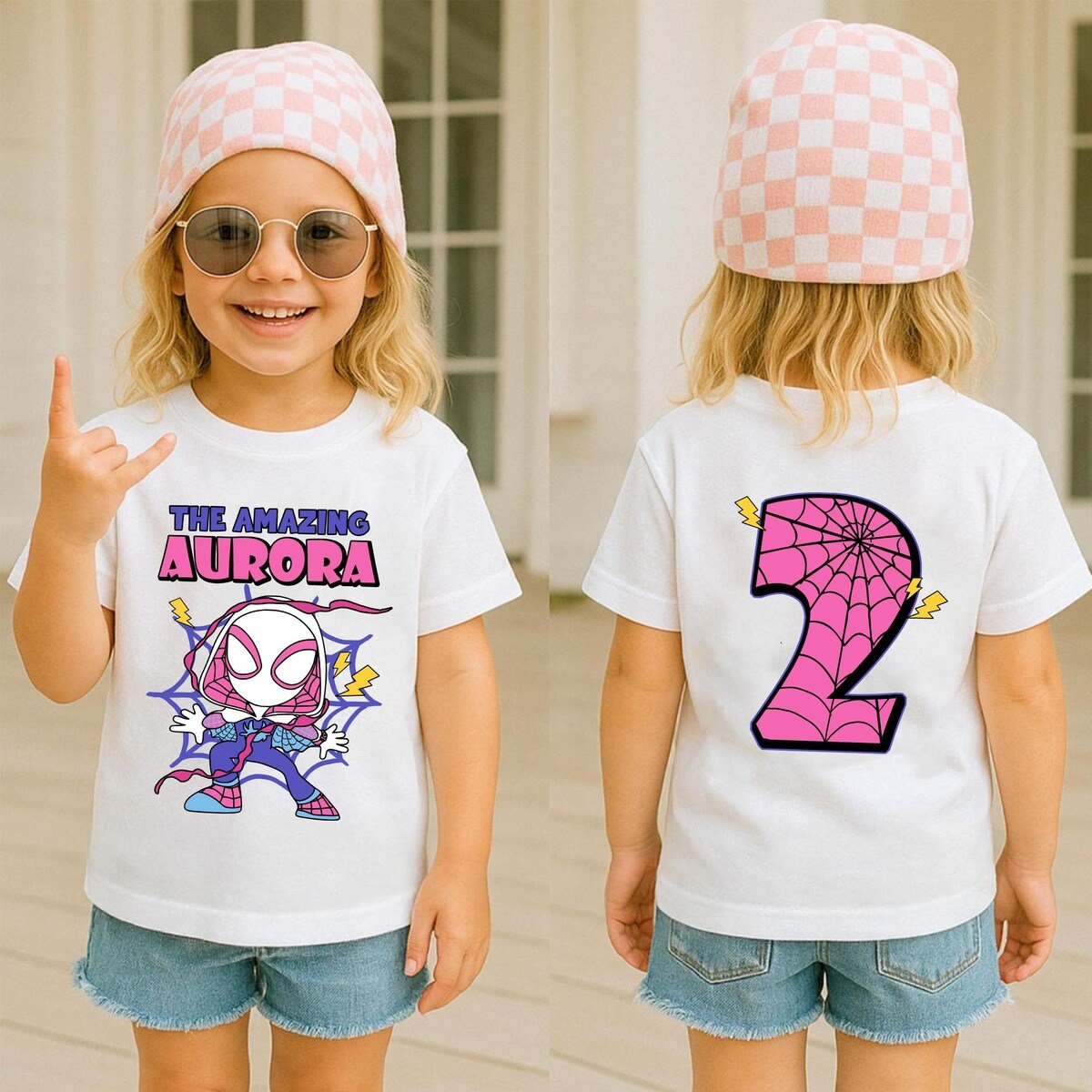 Ghost Spider Birthday Shirt for Kids Personalized Spidey Tee