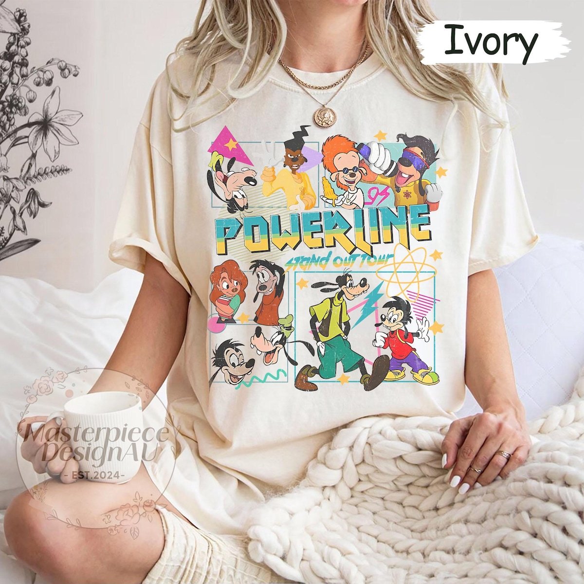 Goofy Movie Shirt Max Roxanne Powerline Tee Disney Vintage Graphic