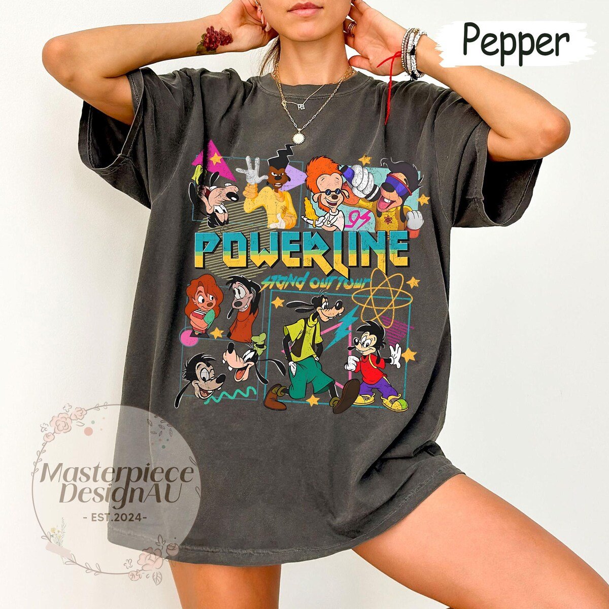 Goofy Movie Shirt Max Roxanne Powerline Tee Disney Vintage Graphic