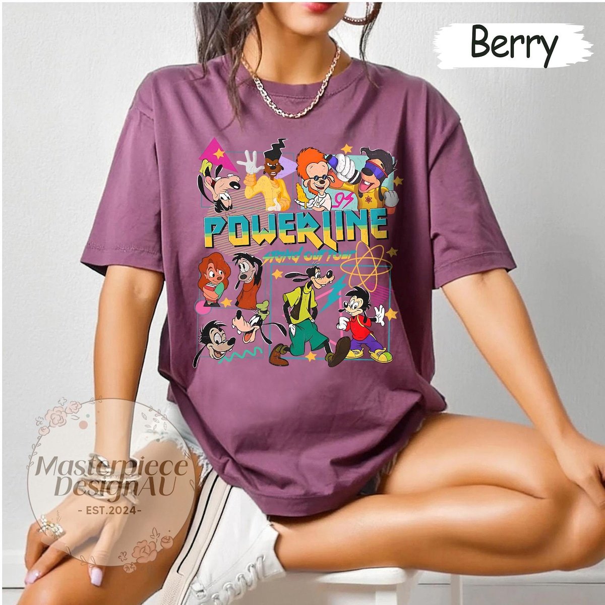 Goofy Movie Shirt Max Roxanne Powerline Tee Disney Vintage Graphic