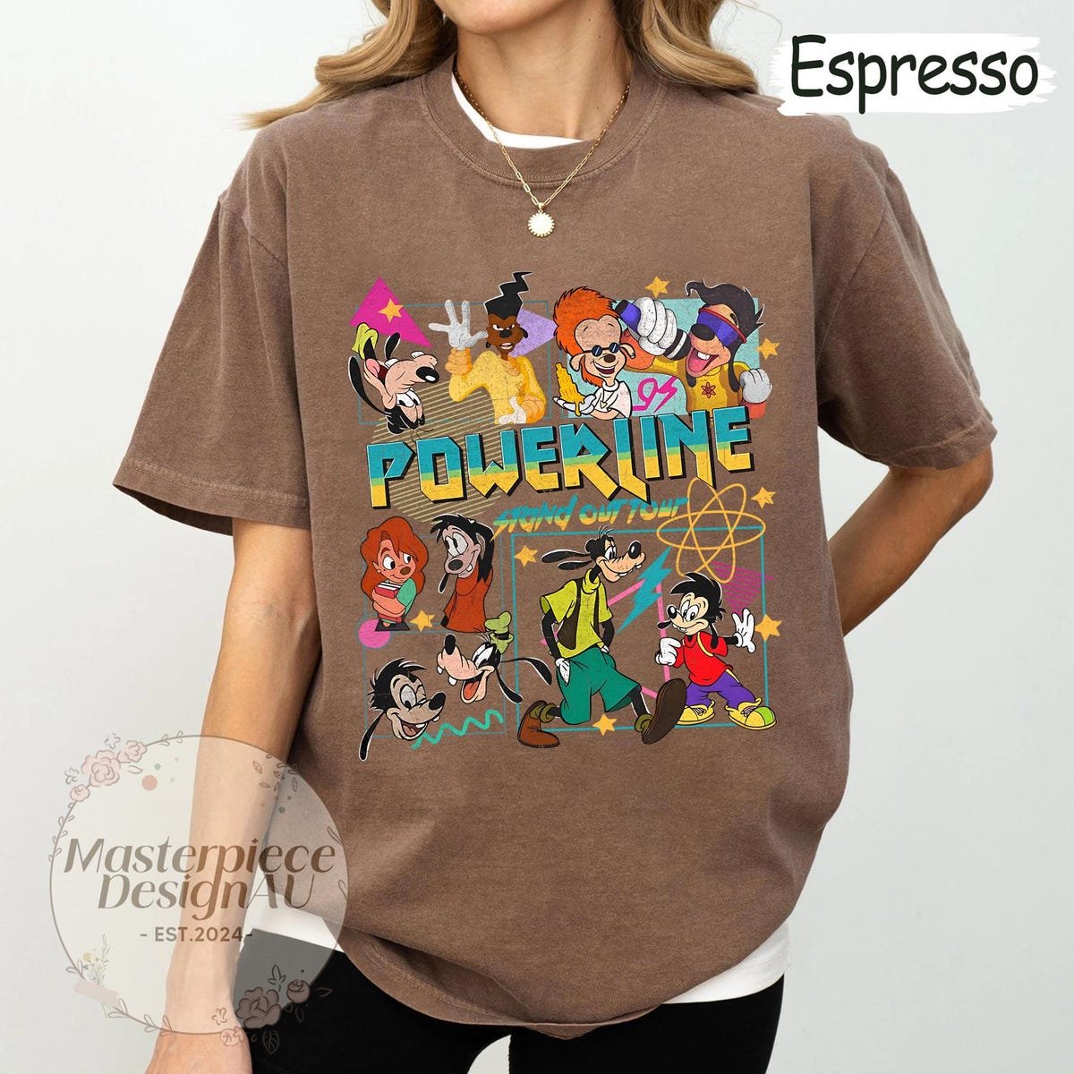 Goofy Movie Shirt Max Roxanne Powerline Tee Disney Vintage Graphic