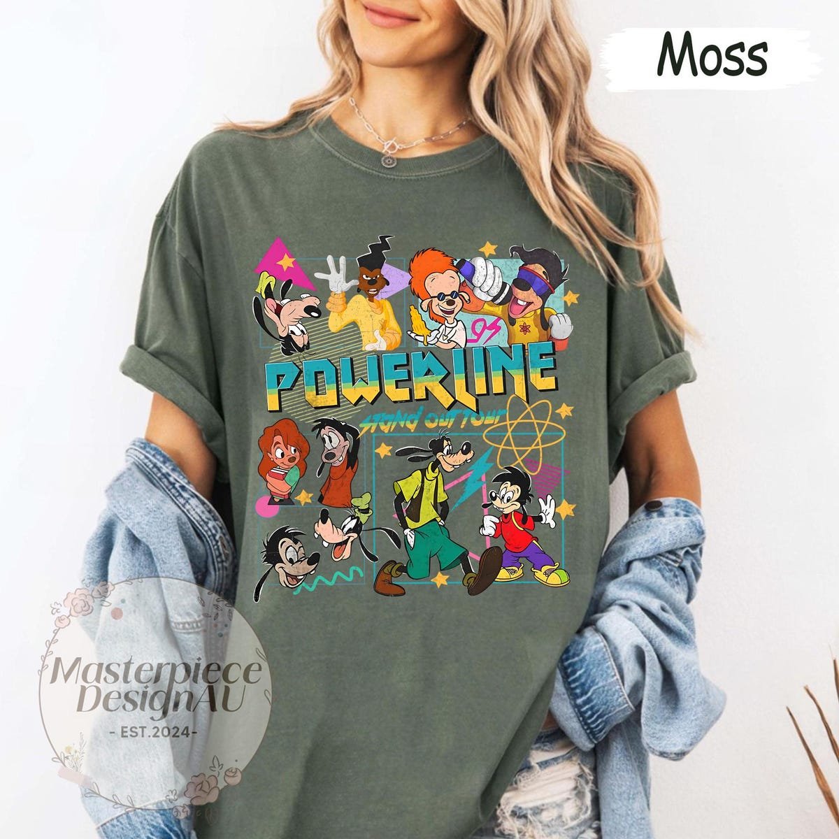Goofy Movie Shirt Max Roxanne Powerline Tee Disney Vintage Graphic