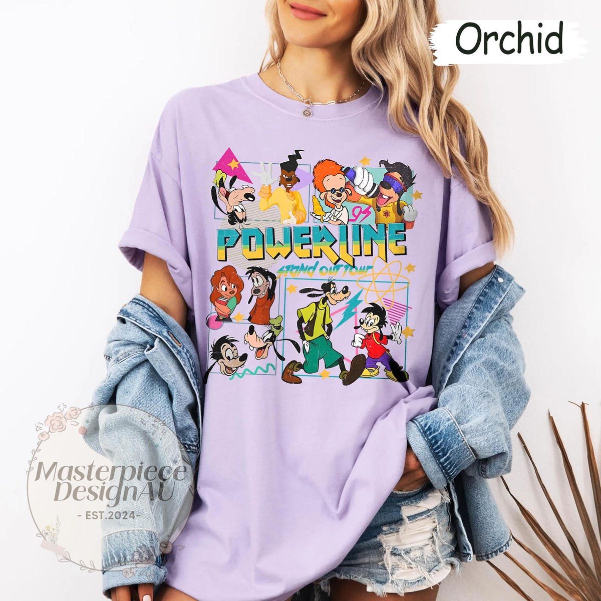 Goofy Movie Shirt Max Roxanne Powerline Tee Disney Vintage Graphic