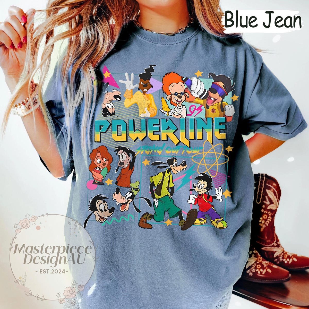 Goofy Movie Shirt Max Roxanne Powerline Tee Disney Vintage Graphic