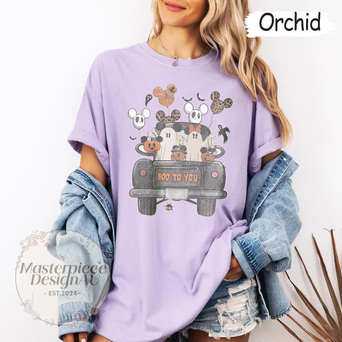 Halloween Mickey Ghost Shirt Disney Family Cute Fall Pumpkin Tee