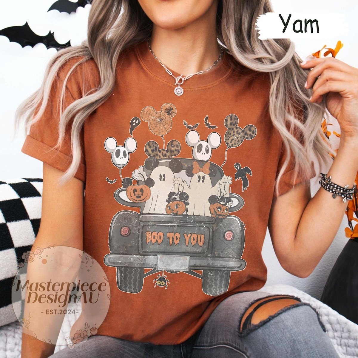 Halloween Mickey Ghost Shirt Disney Family Cute Fall Pumpkin Tee