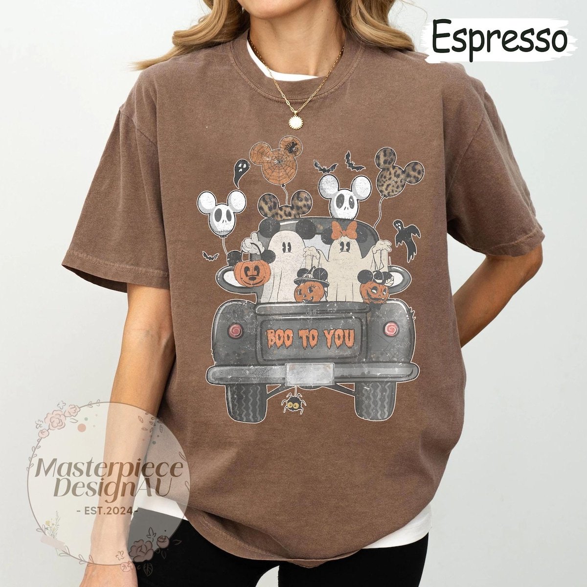 Halloween Mickey Ghost Shirt Disney Family Cute Fall Pumpkin Tee