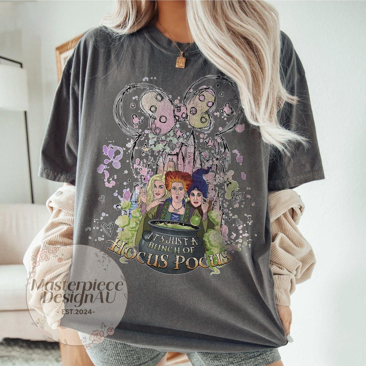 Hocus Pocus Shirt Watercolor Disney Halloween Sanderson Sisters Tee