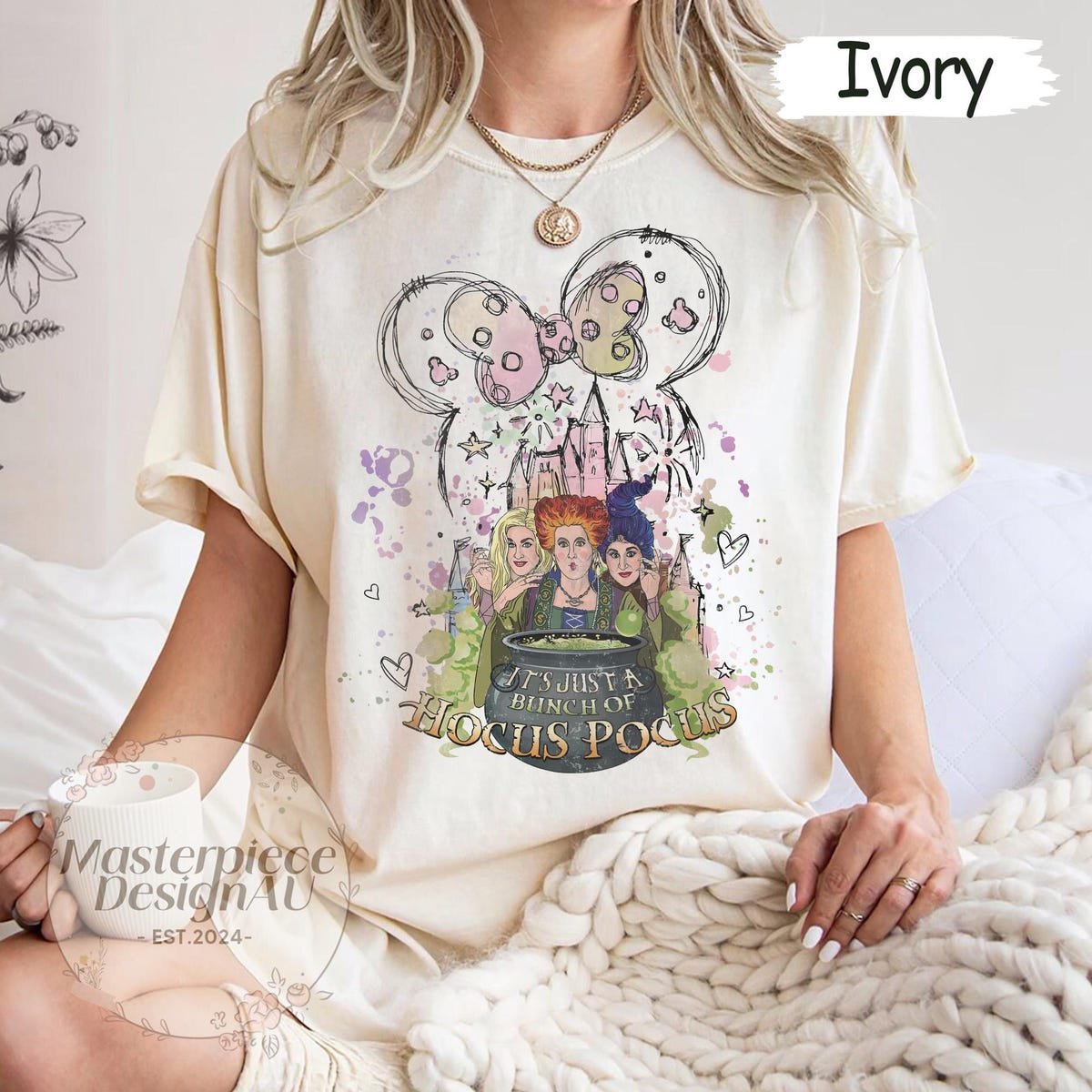Hocus Pocus Shirt Watercolor Disney Halloween Sanderson Sisters Tee