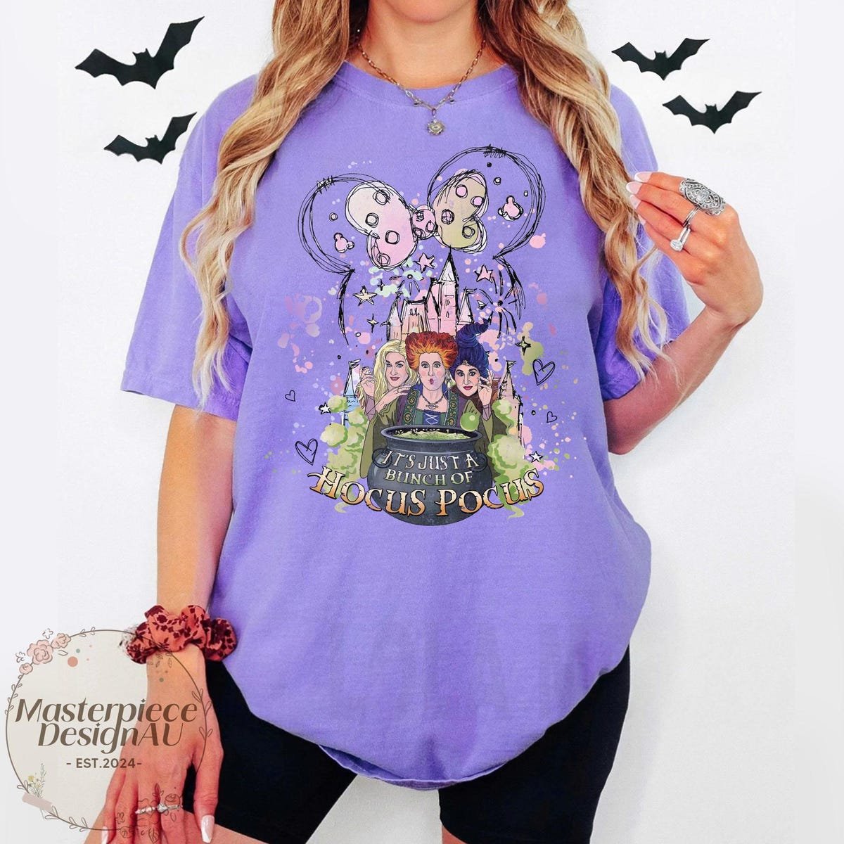Hocus Pocus Shirt Watercolor Disney Halloween Sanderson Sisters Tee