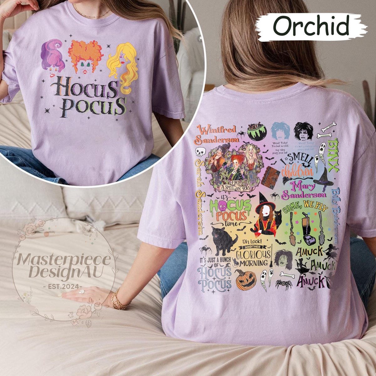 It's Just A Bunch Of Hocus Pocus Comfort Colors Shirt Sanderson Sisters Halloween