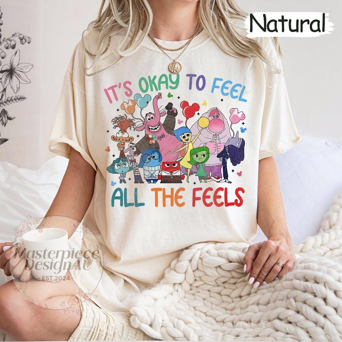 It's Okay To Feel All The Feels Shirt Disney Inside Out Therapy Tee Gift for Teachers