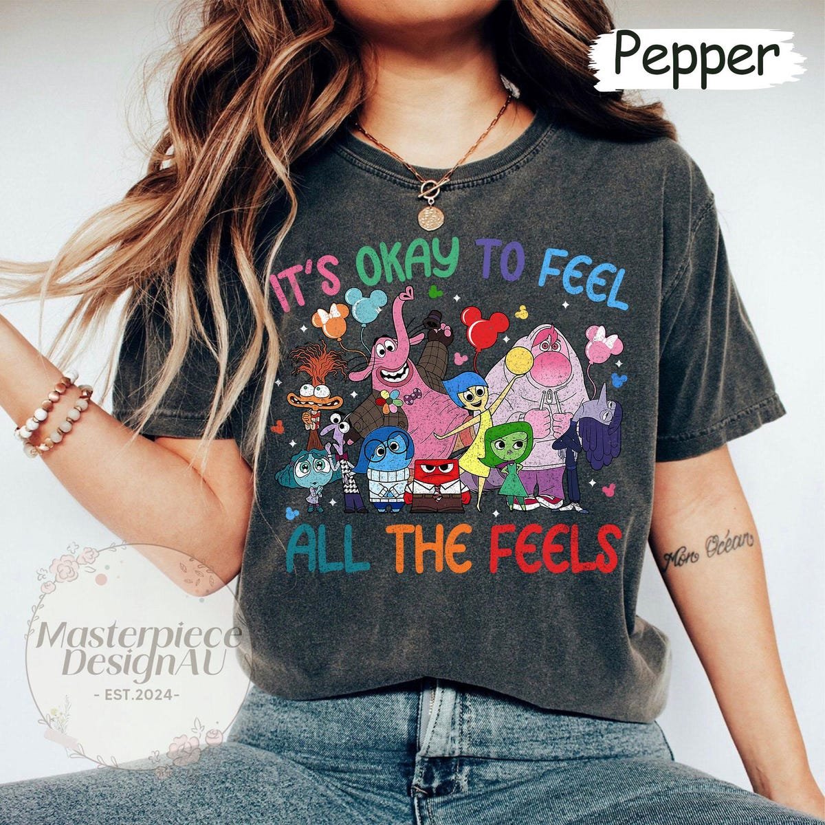 It's Okay To Feel All The Feels Shirt Disney Inside Out Therapy Tee Gift for Teachers