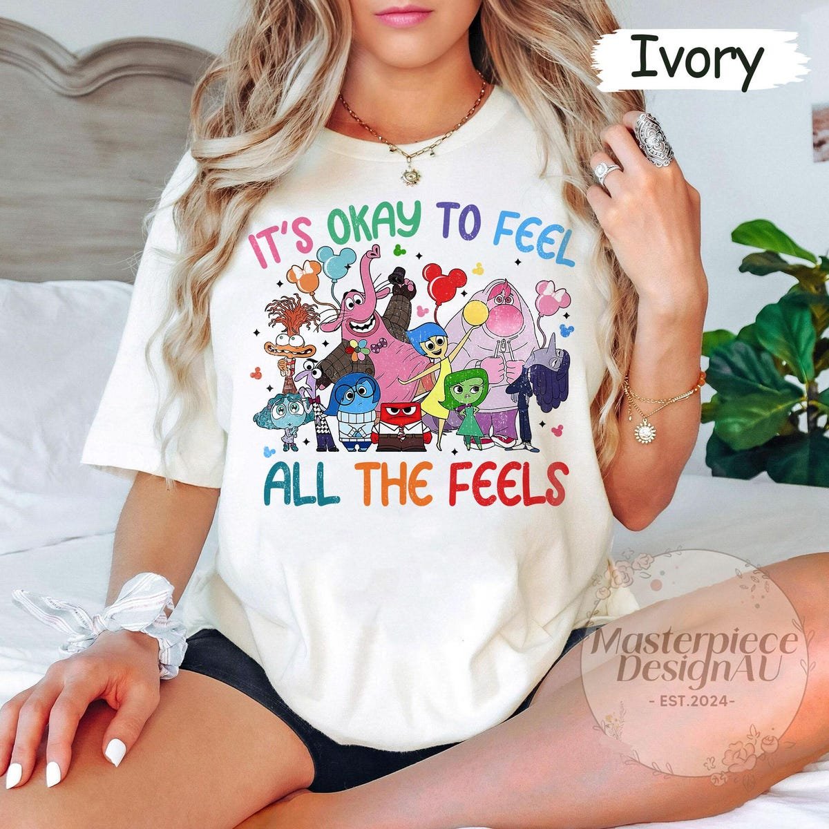 It's Okay To Feel All The Feels Shirt Disney Inside Out Therapy Tee Gift for Teachers