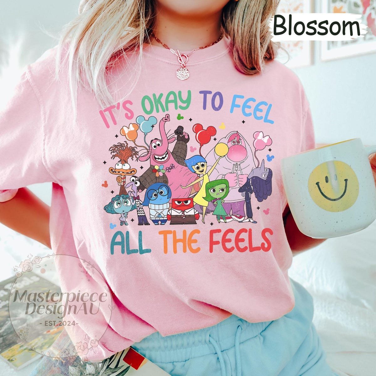 It's Okay To Feel All The Feels Shirt Disney Inside Out Therapy Tee Gift for Teachers