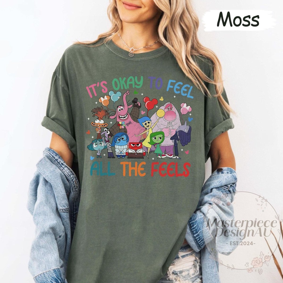 It's Okay To Feel All The Feels Shirt Disney Inside Out Therapy Tee Gift for Teachers