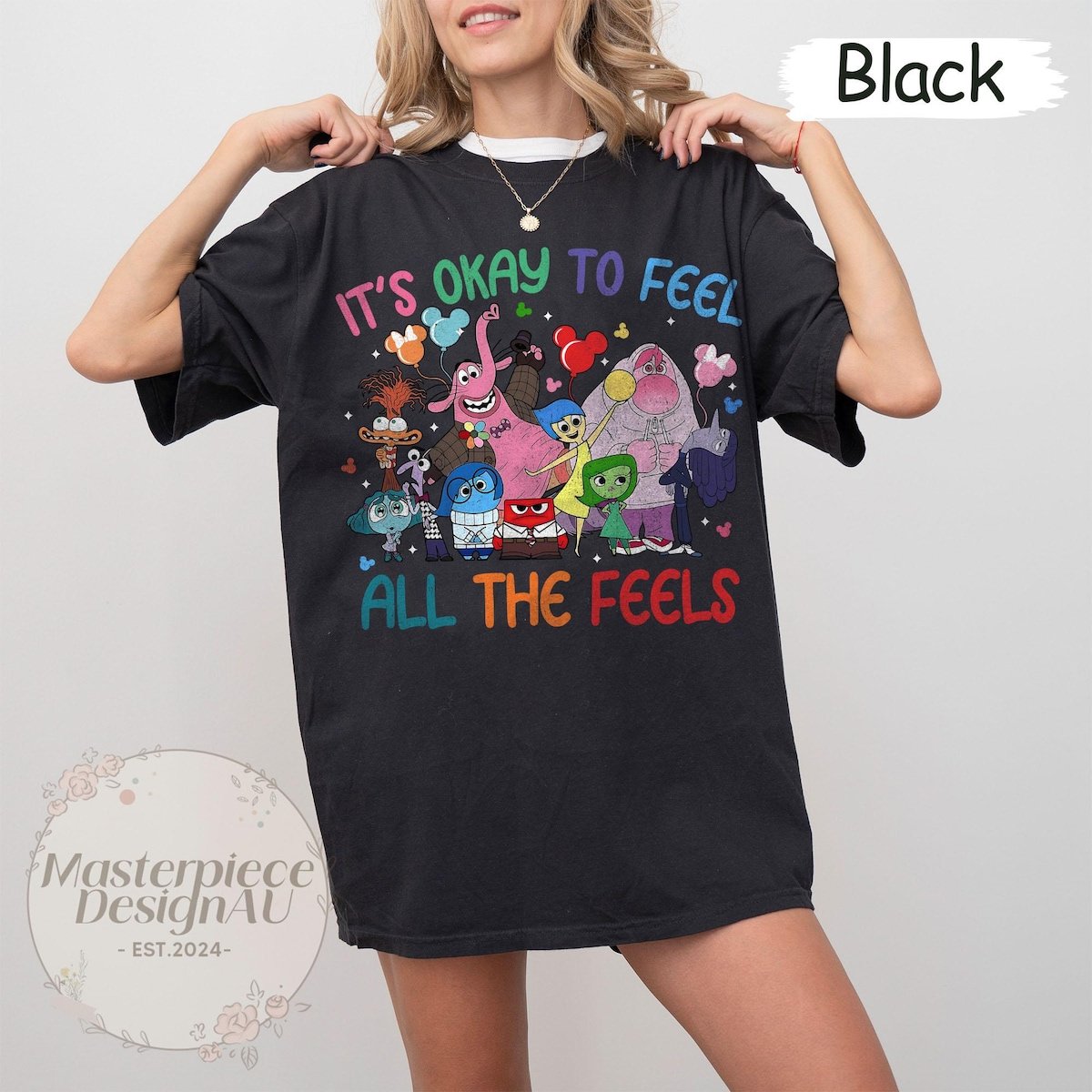 It's Okay To Feel All The Feels Shirt Disney Inside Out Therapy Tee Gift for Teachers