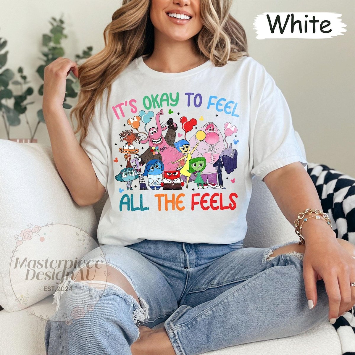 It's Okay To Feel All The Feels Shirt Disney Inside Out Therapy Tee Gift for Teachers