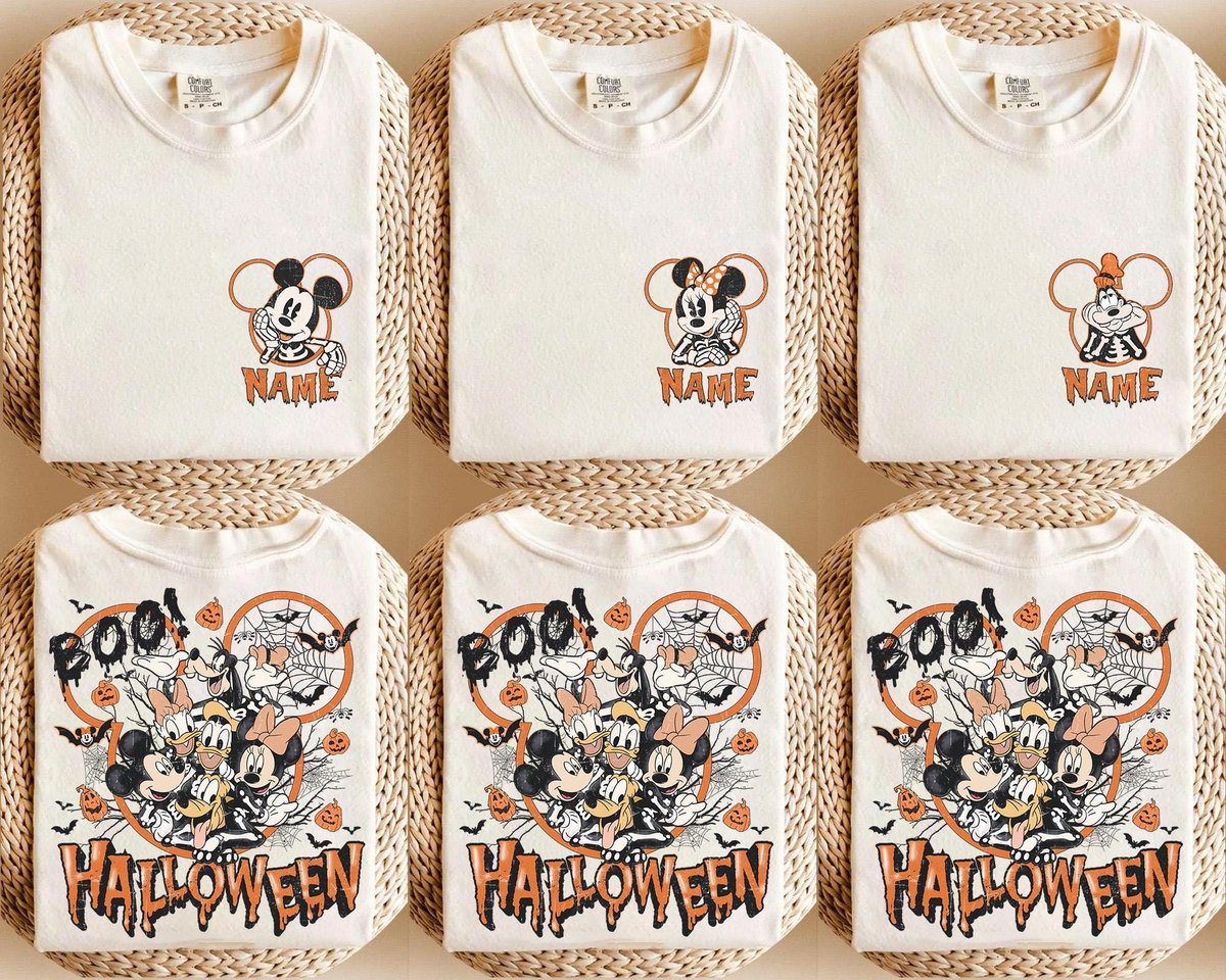 Mickey Friends Halloween Shirt Retro Disney Family Vacation Tee