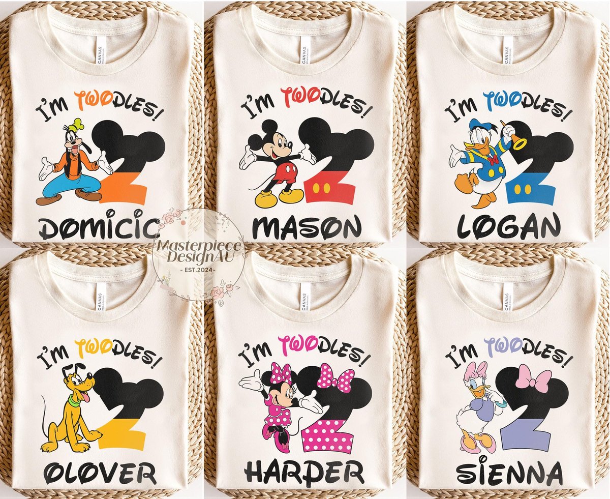 Mickey Twodles Shirt Disney 2nd Birthday Gift for Boys and Girls