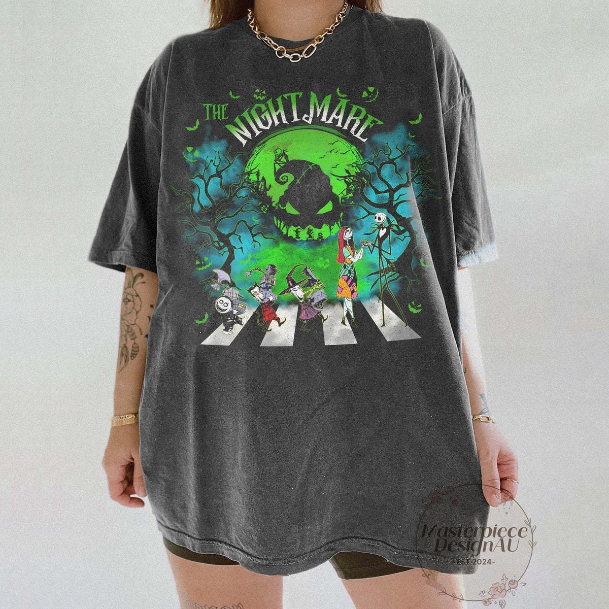 Nightmare Before Christmas Abbey Road Comfort Colors Shirt Jack Sally Halloween