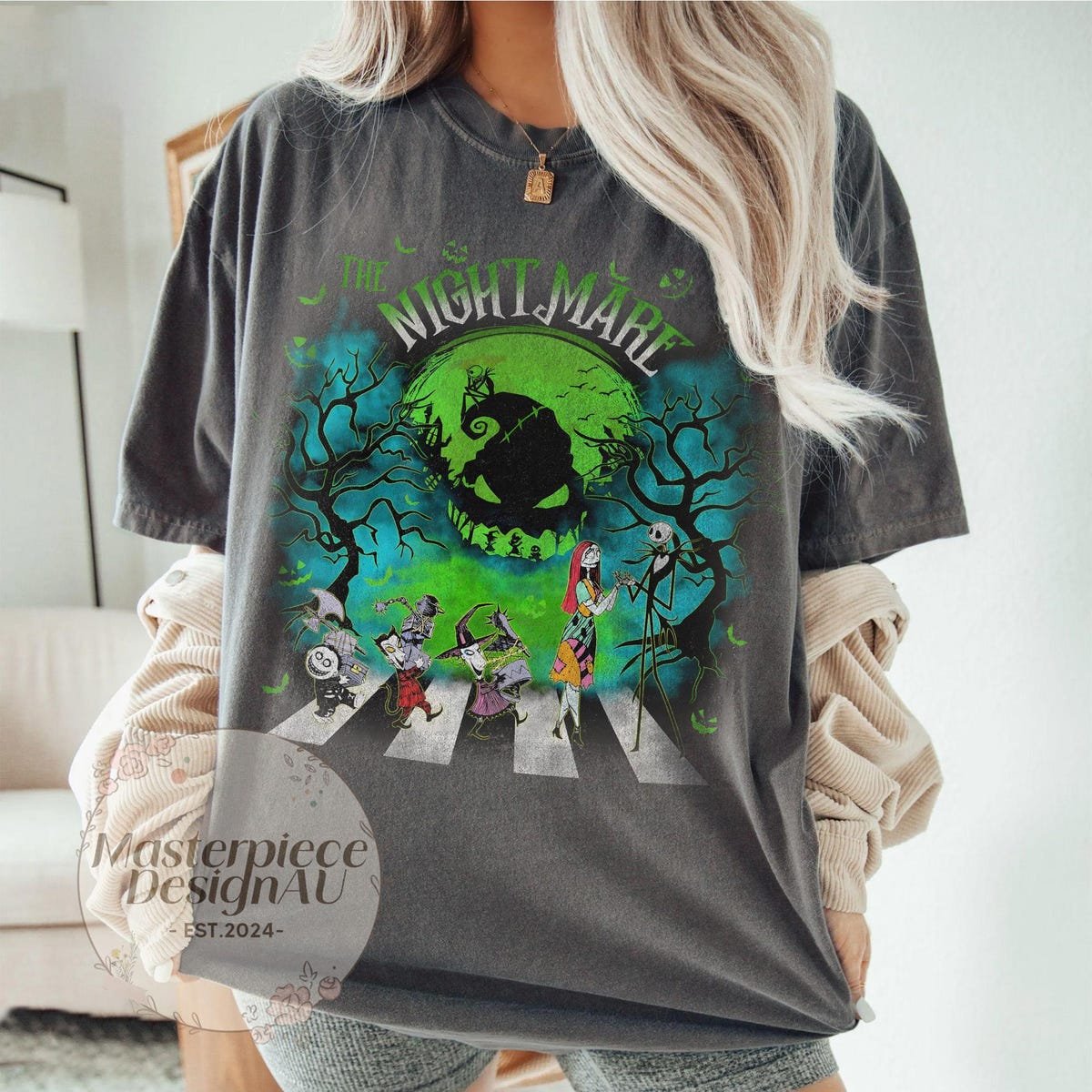 Nightmare Before Christmas Abbey Road Comfort Colors Shirt Jack Sally Halloween