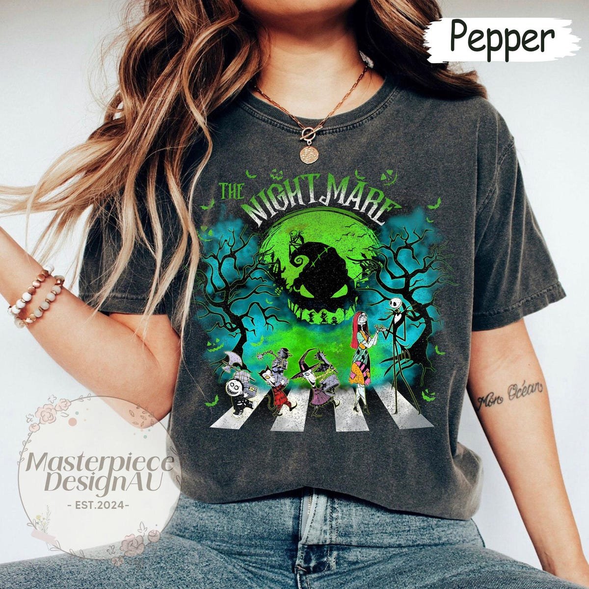 Nightmare Before Christmas Abbey Road Comfort Colors Shirt Jack Sally Halloween