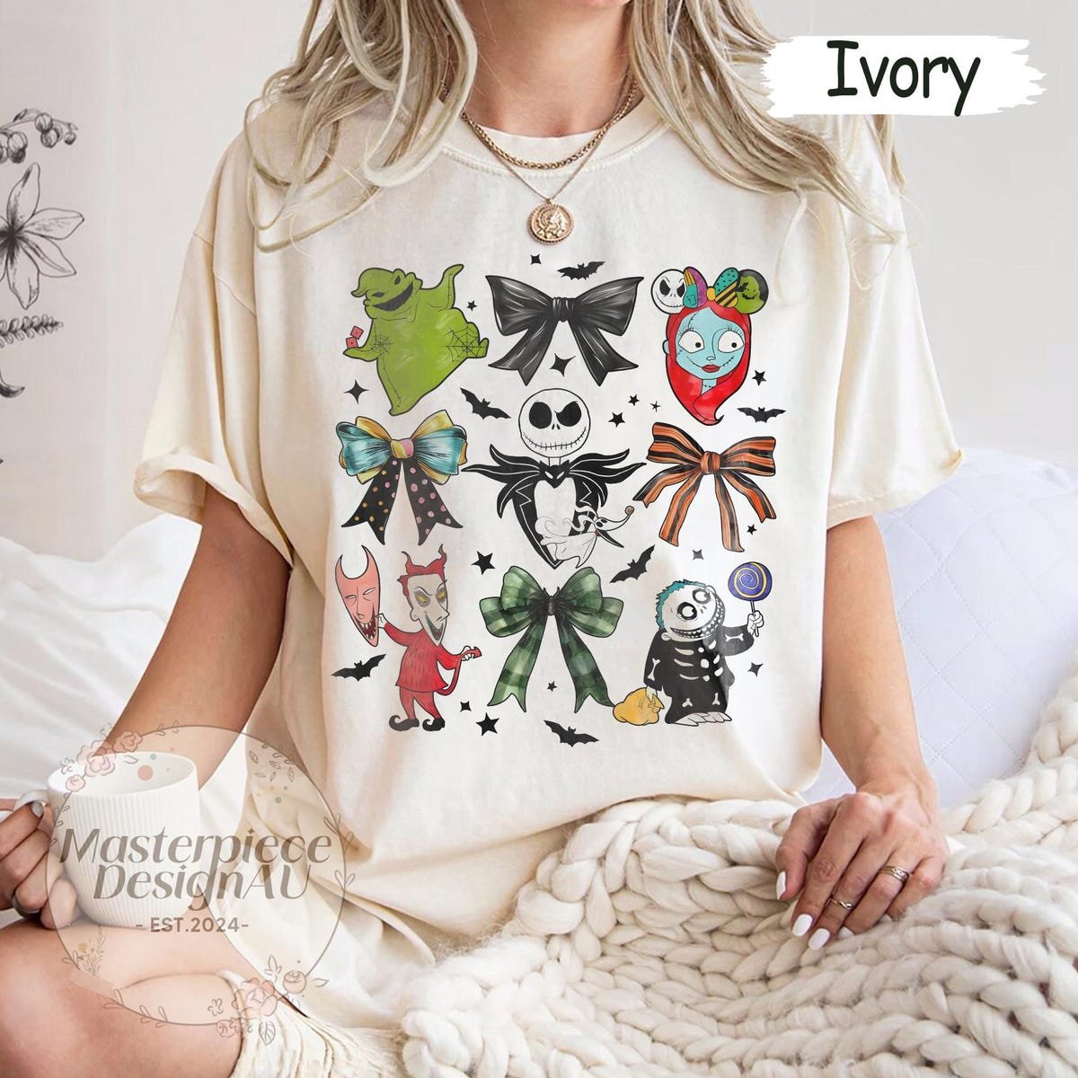 Nightmare Before Christmas Shirt Jack Sally Halloween Tee Spooky Disney