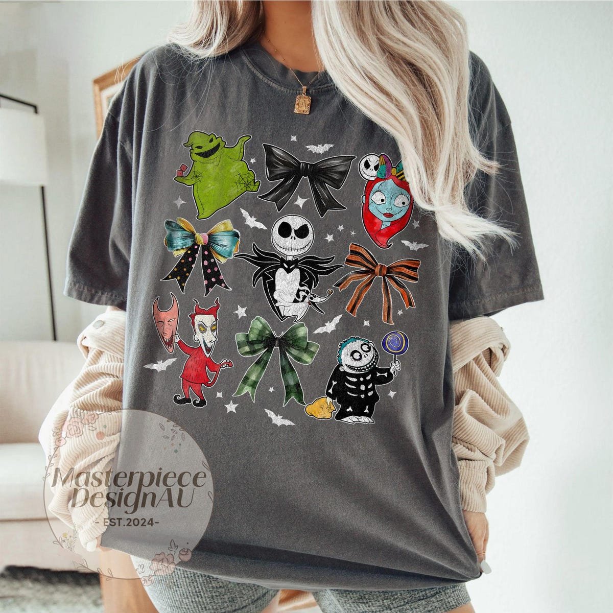 Nightmare Before Christmas Shirt Jack Sally Halloween Tee Spooky Disney