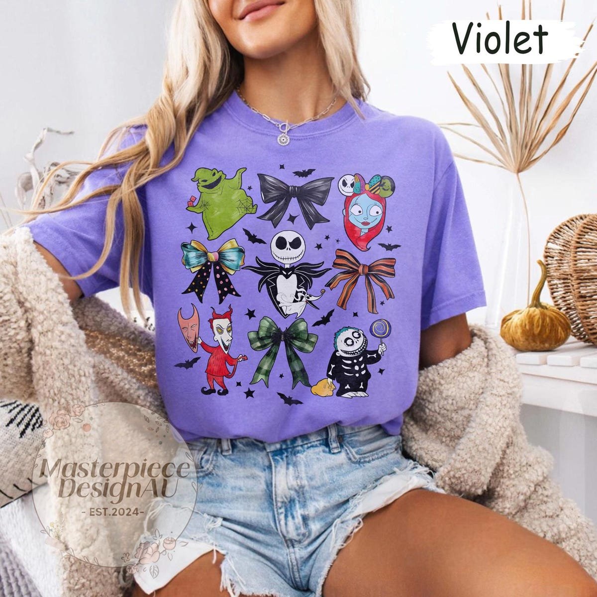 Nightmare Before Christmas Shirt Jack Sally Halloween Tee Spooky Disney