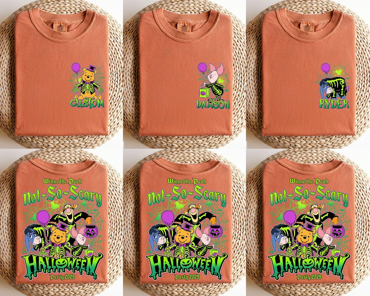 Pooh and Friends Not So Scary Halloween Shirt Winnie the Pooh Piglet Eeyore Tigger