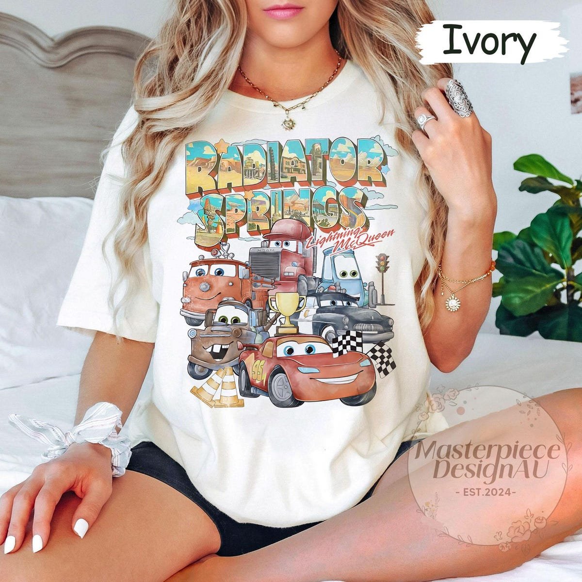 Radiator Springs Pixar Cars Shirt Lightning McQueen Disney Family Tee