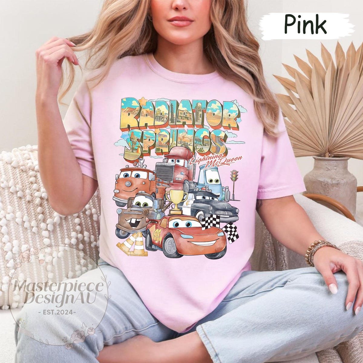 Radiator Springs Pixar Cars Shirt Lightning McQueen Disney Family Tee