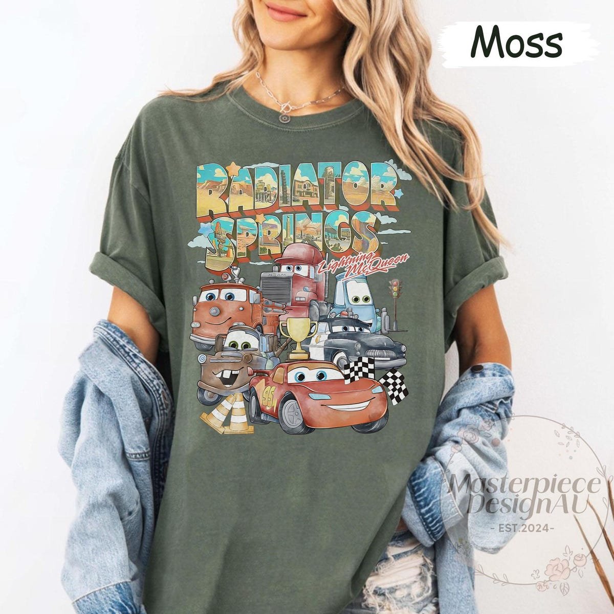 Radiator Springs Pixar Cars Shirt Lightning McQueen Disney Family Tee