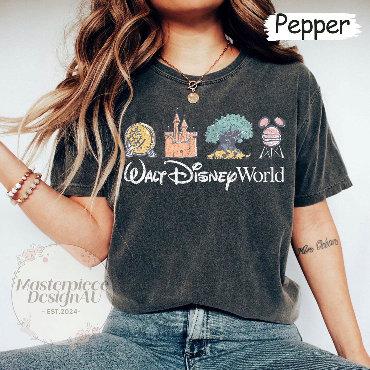 Retro Disney World Shirt Magic Kingdom Epcot Safari Hollywood Studios
