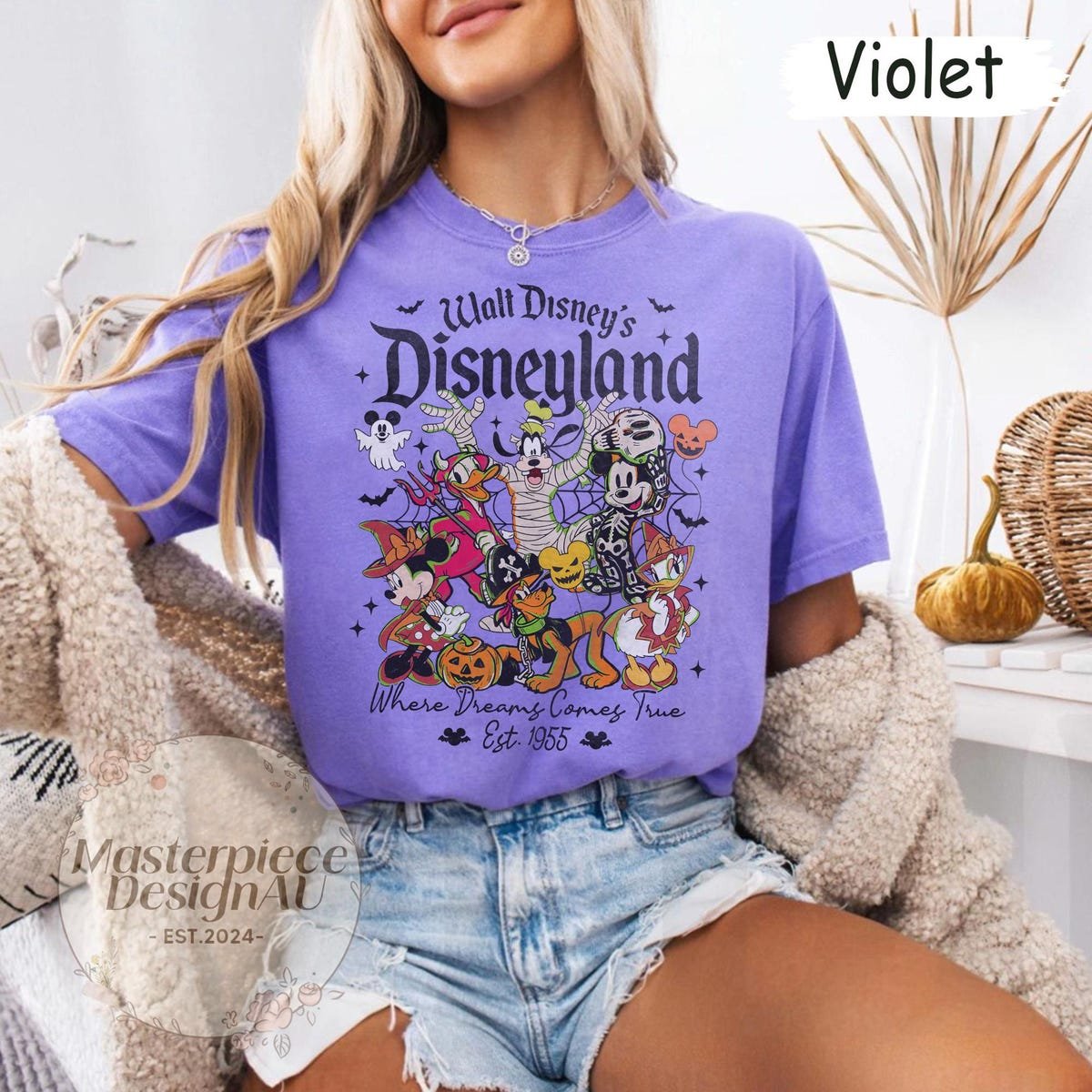 Retro Disneyland Halloween Shirt Mickey Friends Where Dream Comes True Est 1955