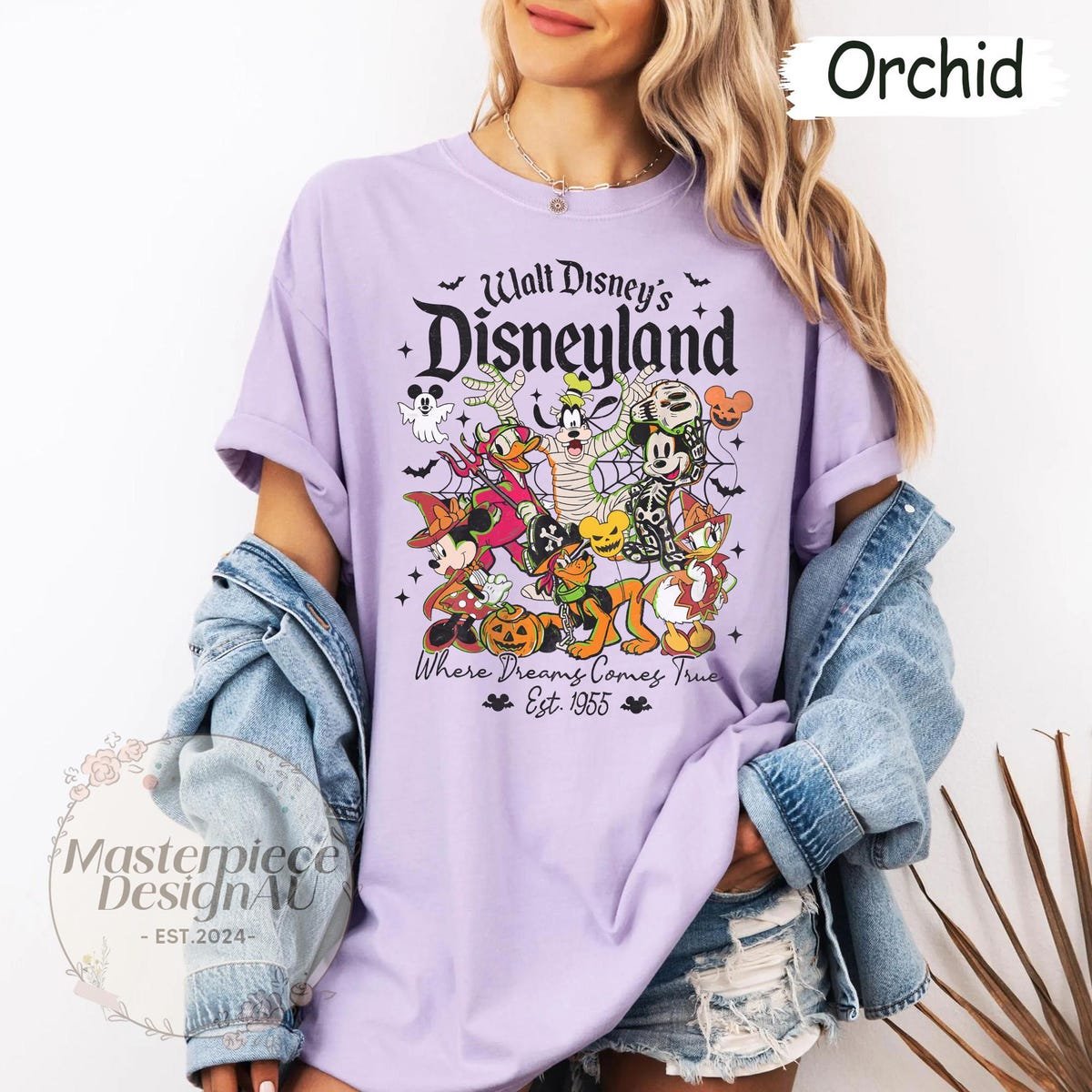 Retro Disneyland Halloween Shirt Mickey Friends Where Dream Comes True Est 1955