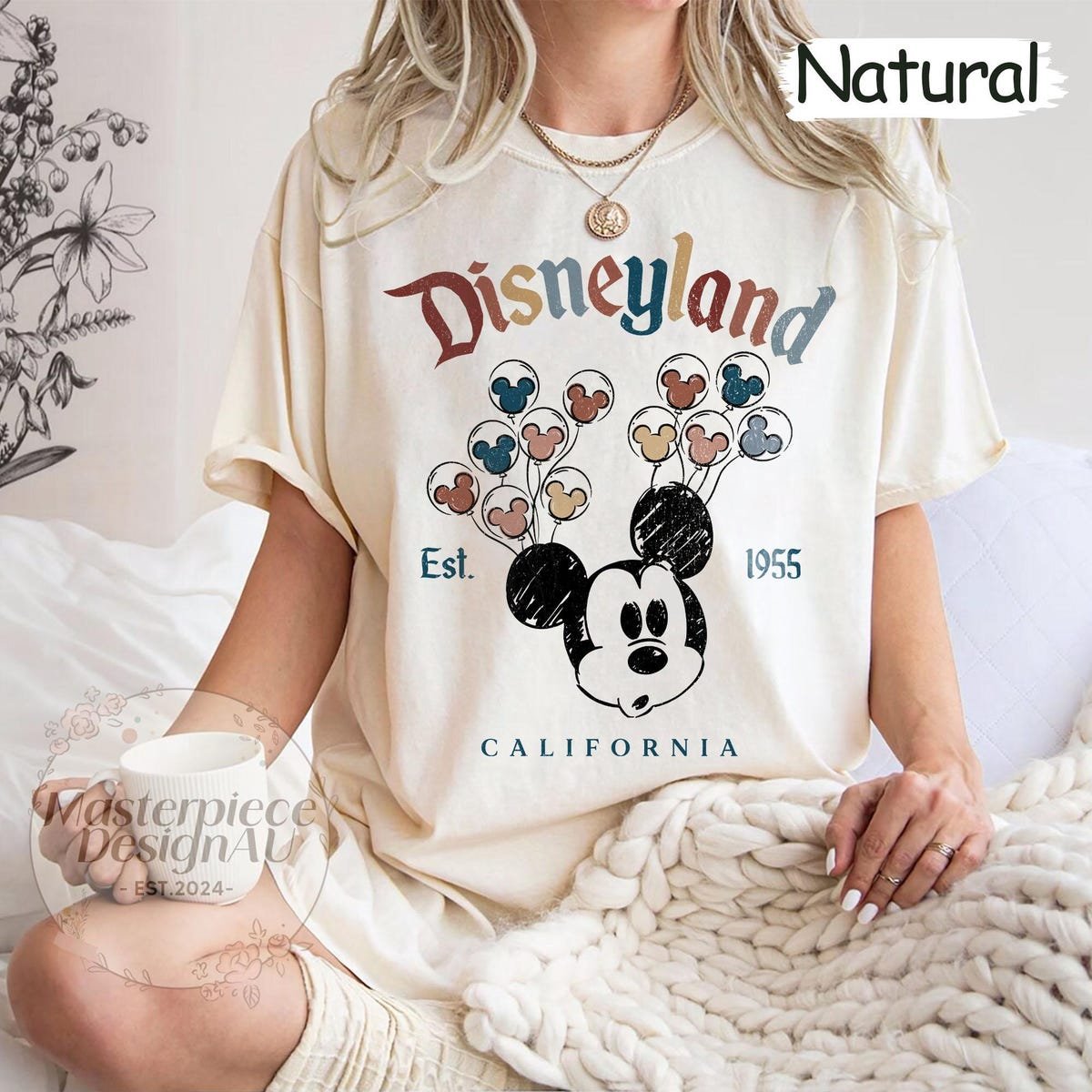 Retro Disneyland Shirt Mickey Balloon California Disney Trip Tee