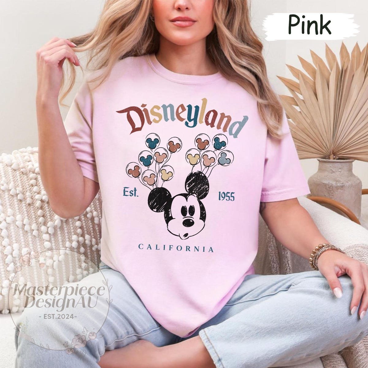 Retro Disneyland Shirt Mickey Balloon California Disney Trip Tee