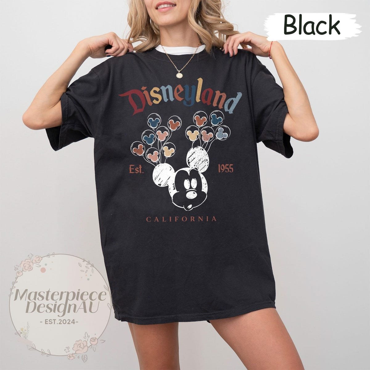 Retro Disneyland Shirt Mickey Balloon California Disney Trip Tee
