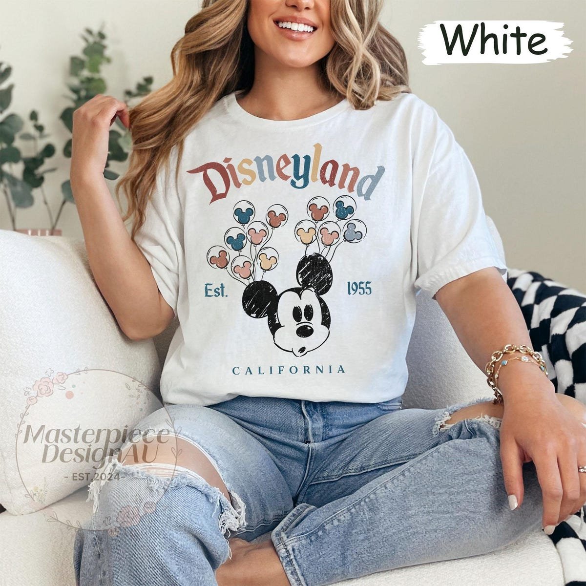 Retro Disneyland Shirt Mickey Balloon California Disney Trip Tee