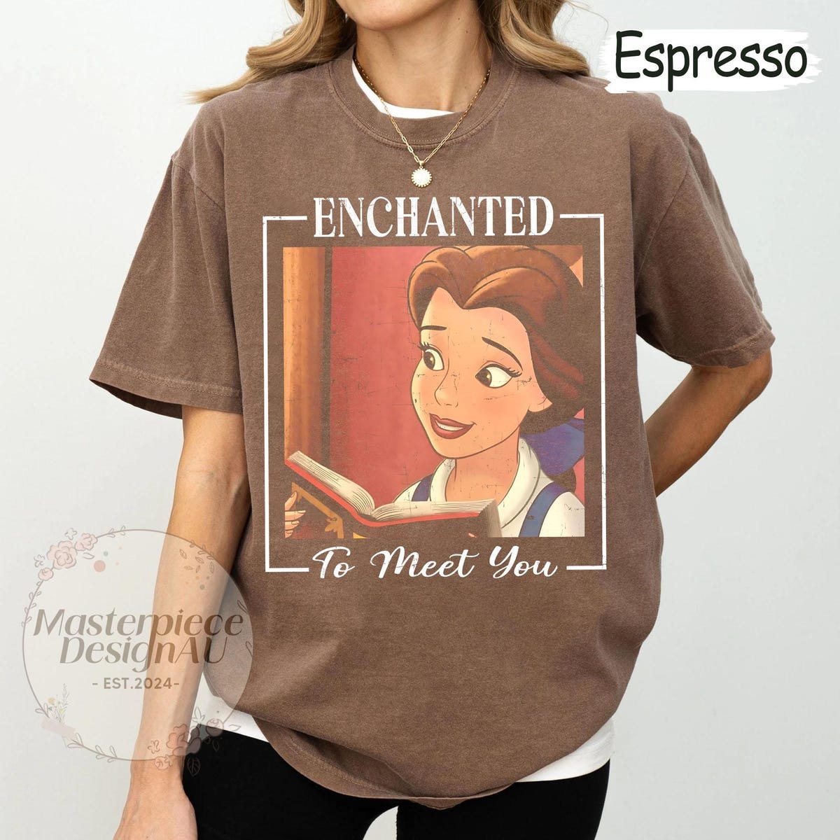 Retro Enchanted To Meet You Shirt Belle Princess Inspired Disney Girls Trip 2025 Tee
