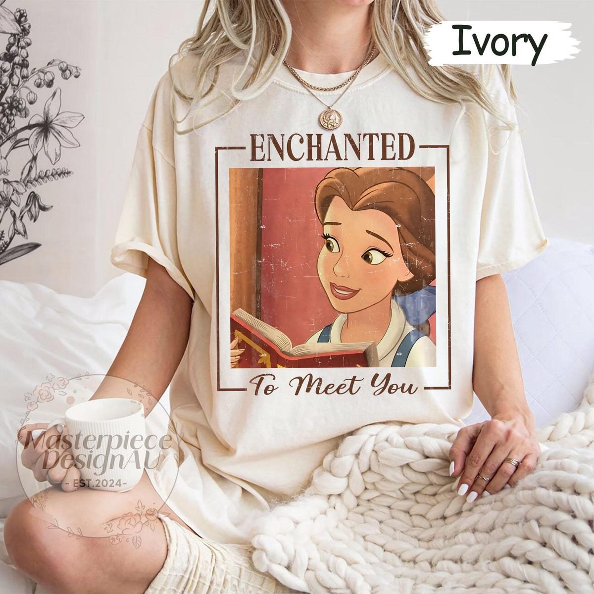 Retro Enchanted To Meet You Shirt Belle Princess Inspired Disney Girls Trip 2025 Tee