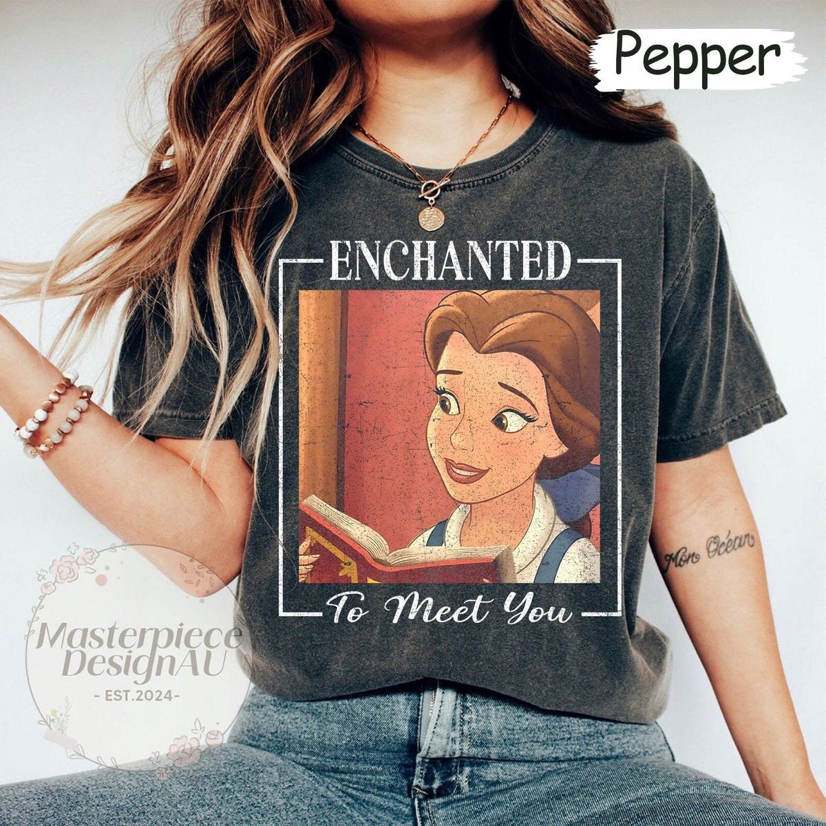 Retro Enchanted To Meet You Shirt Belle Princess Inspired Disney Girls Trip 2025 Tee