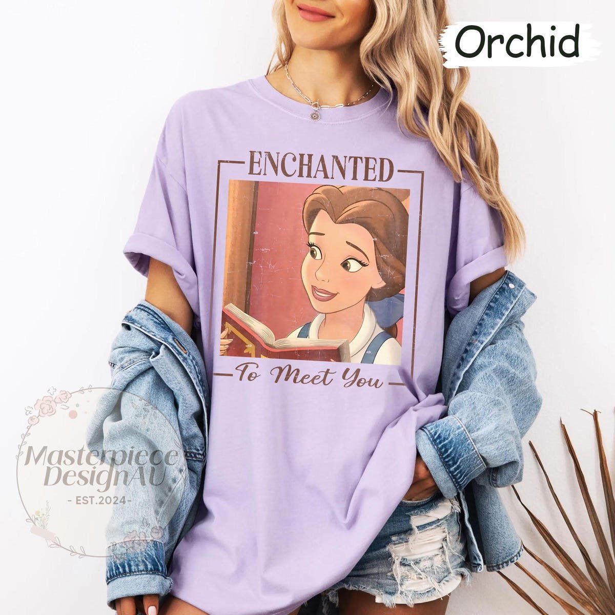 Retro Enchanted To Meet You Shirt Belle Princess Inspired Disney Girls Trip 2025 Tee