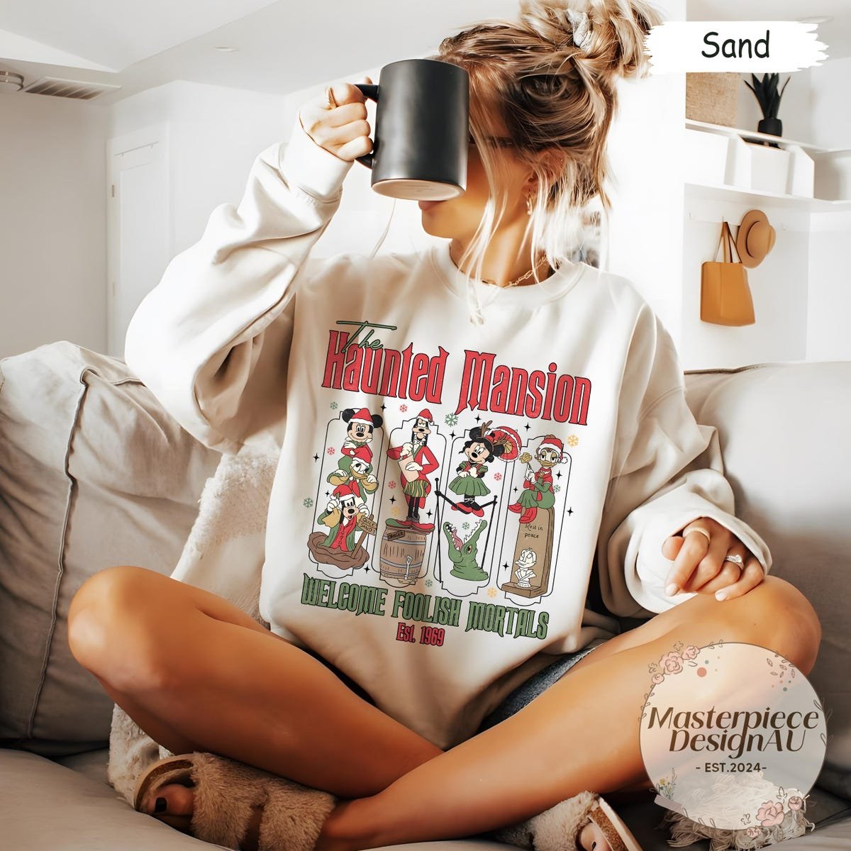 Retro Haunted Mansion Christmas Shirt Disney Mickey Friends Tee