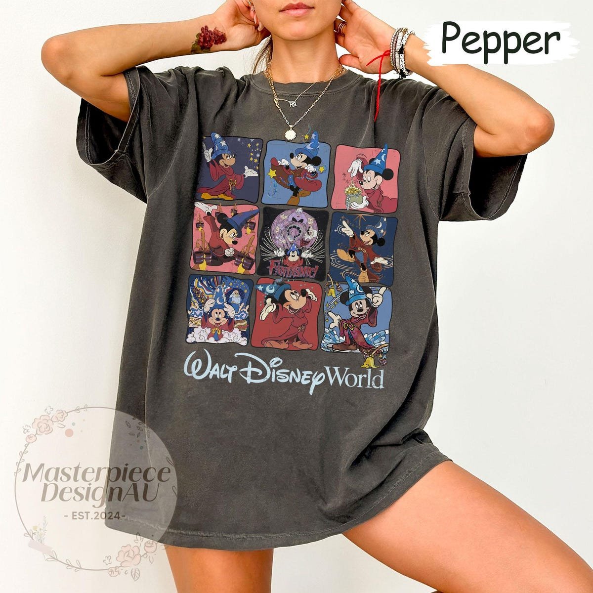 Retro Sorcerer Mickey Shirt Disney Fantasia Magical Castle Tee