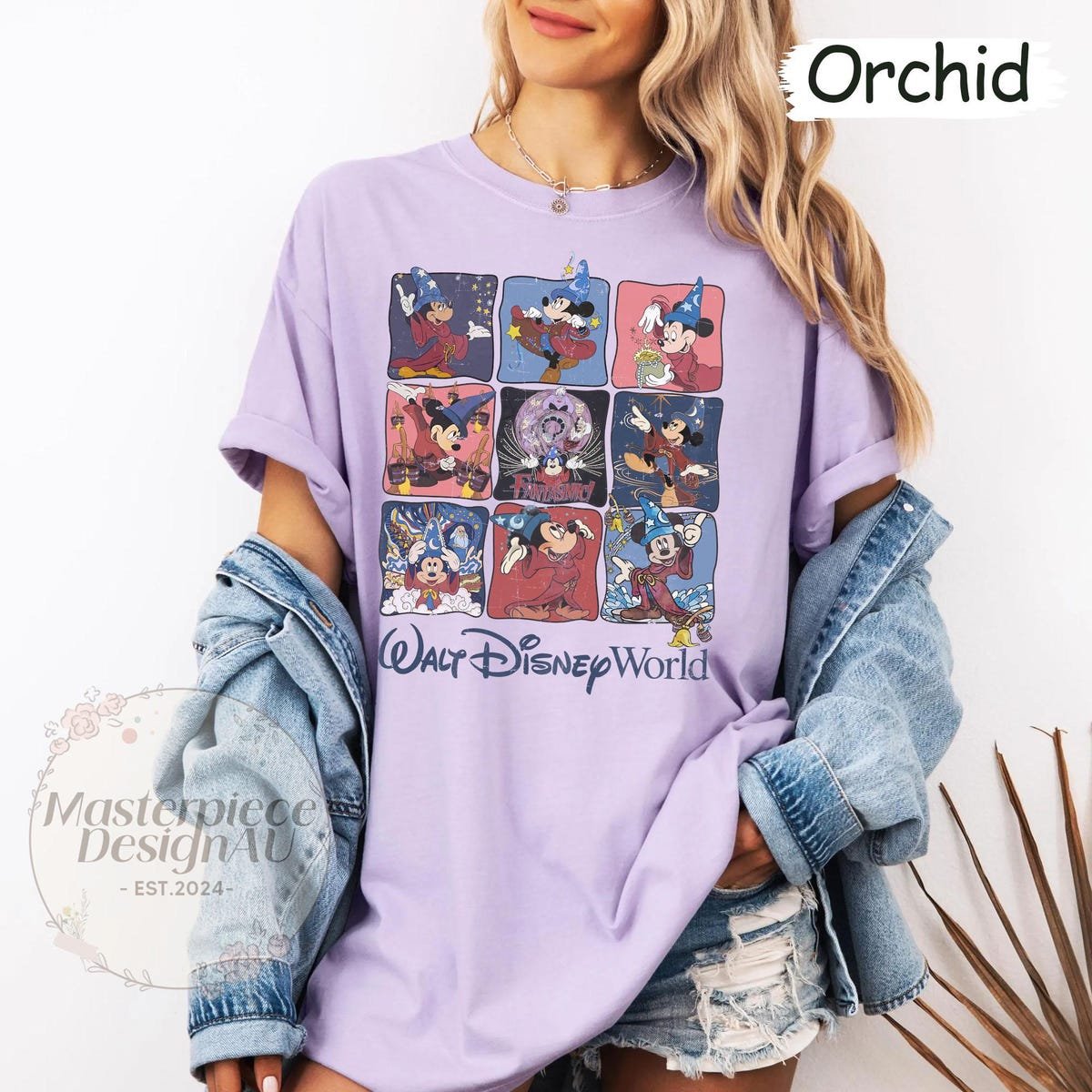 Retro Sorcerer Mickey Shirt Disney Fantasia Magical Castle Tee