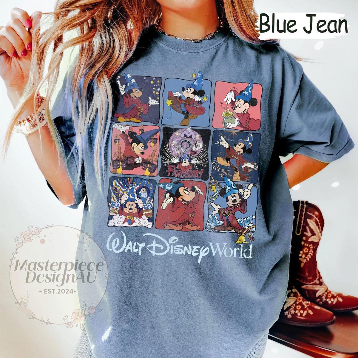 Retro Sorcerer Mickey Shirt Disney Fantasia Magical Castle Tee