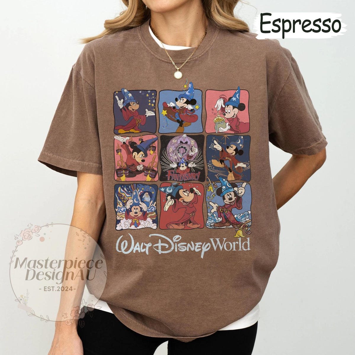 Retro Sorcerer Mickey Shirt Disney Fantasia Magical Castle Tee